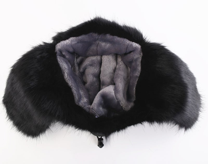 Connectyle Unisex Faux Fur Lined Trooper Trapper Hats with Ear Flaps, 55 60cm, Black - Image 3